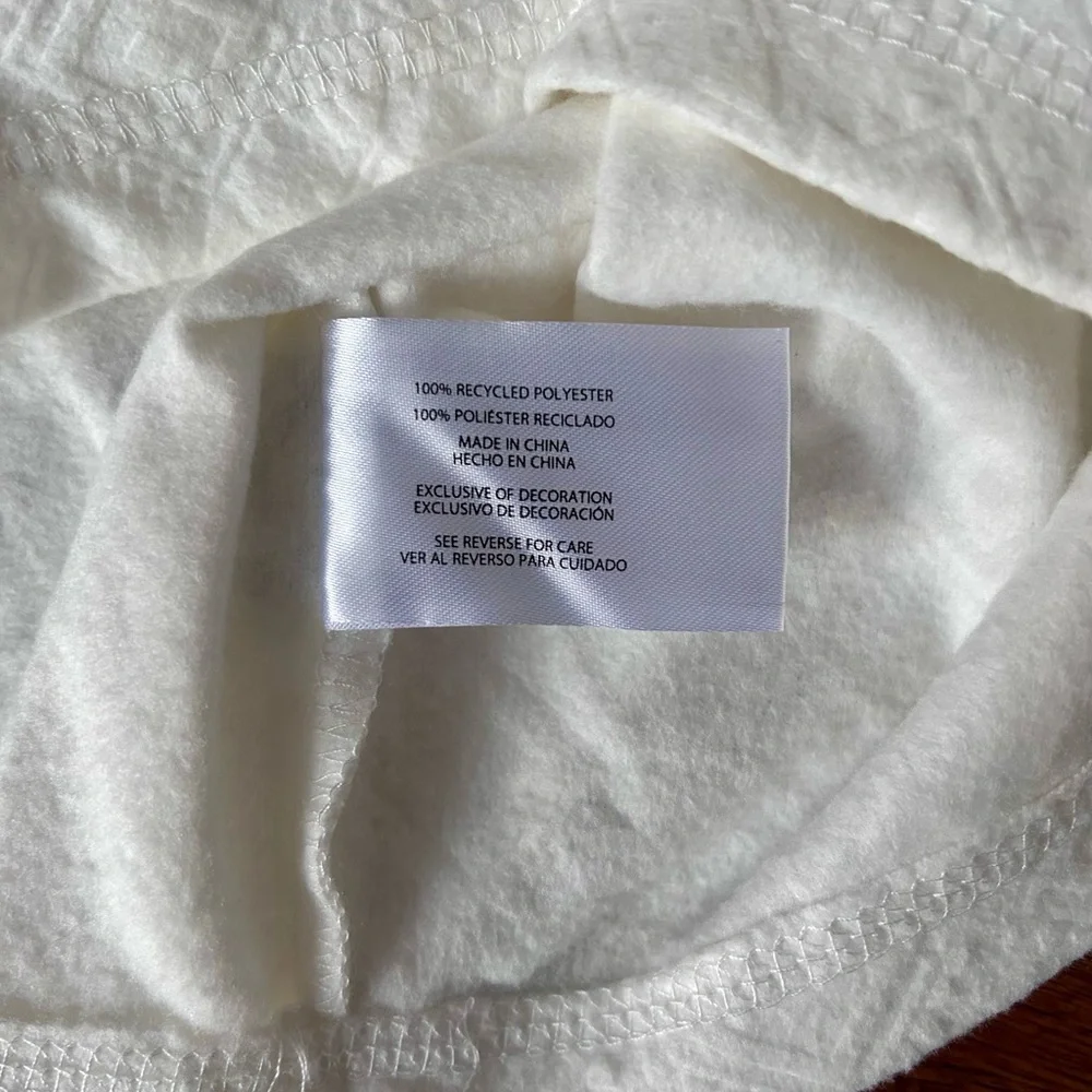 Eddie Bauer Women's Quarter Zip Polar Fleece Ivory Embossed. Size: Small - Picture 7 of 10